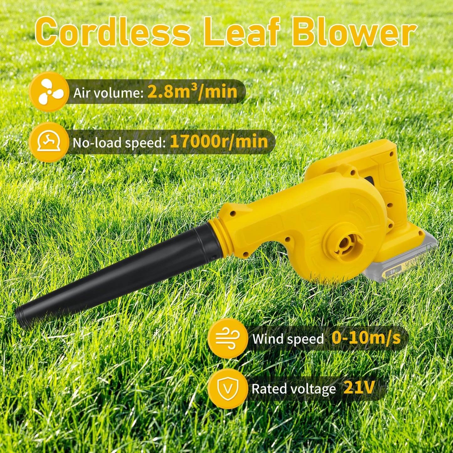 Cordless Leaf Blower for Dewalt 20V Battery Electric Jobsite