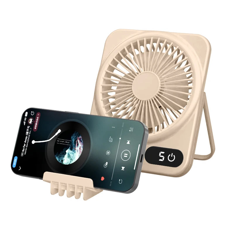Desk Fan Portable USB Rechargeable Fan 180° Tilt Folding Personal Fan