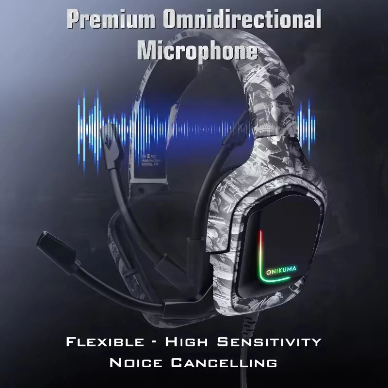 TLCRETE ONIKUMA K20 Camouflage Gaming Headset