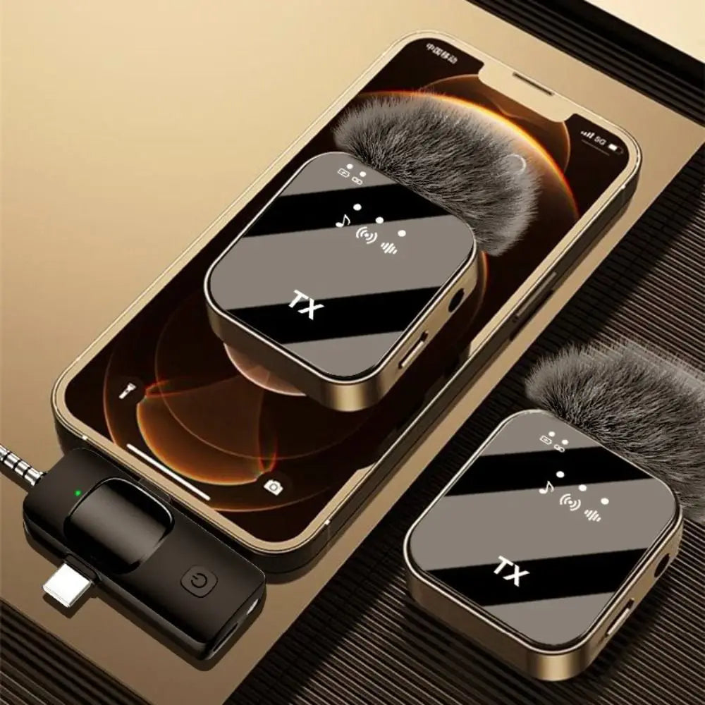 3in1 Design Wireless Lavalier Microphone Type-C Charging