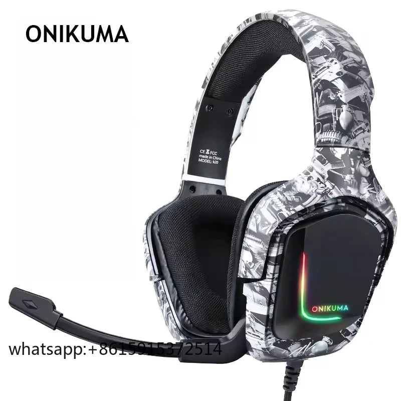 TLCRETE ONIKUMA K20 Camouflage Gaming Headset