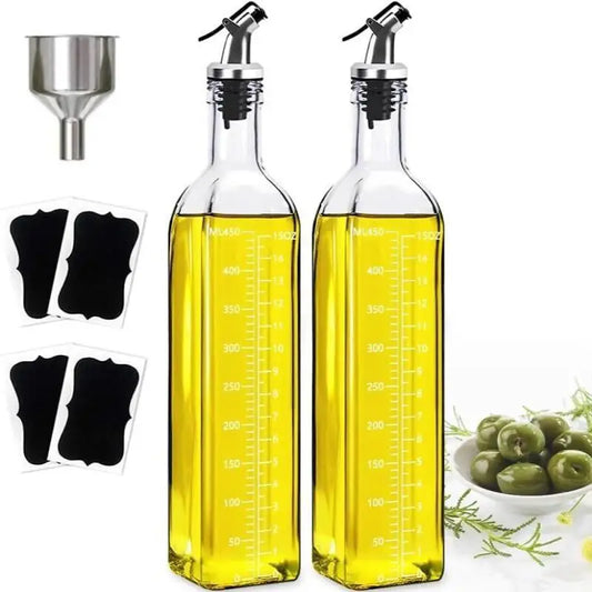 Transparent Glass Olive Oil Bottle Leakproof Kitchen