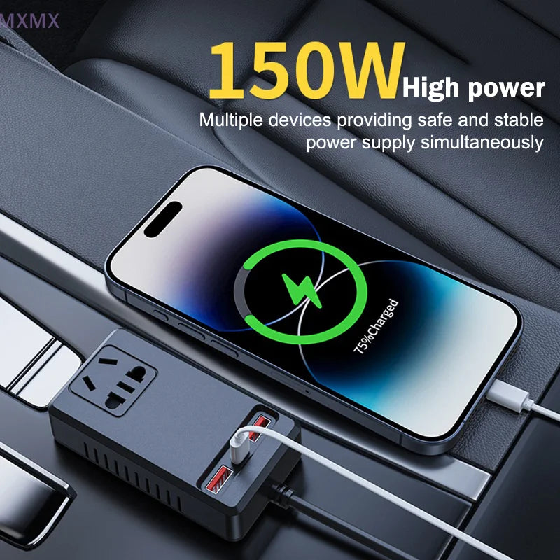 Universal 150W Car Inverter DC 12V/24V To 110V/220V Auto Power