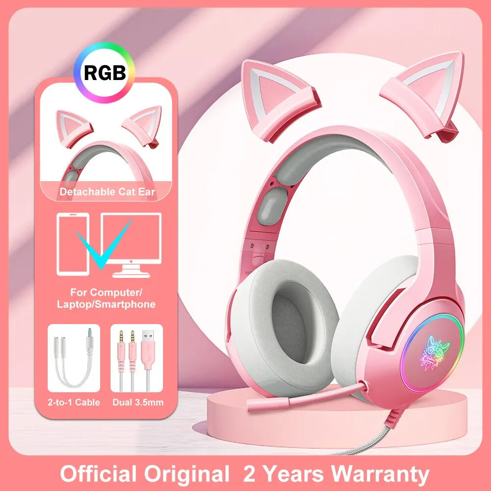 ONIKUMA K9 Wired Headphones with RGB Light Flexible HD