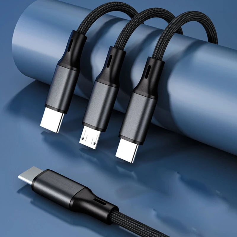 3 in 1 Multiple Charge Cord USB C to Dual USB C Micro