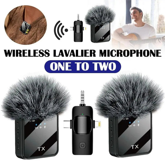 3in1 Design Wireless Lavalier Microphone Type-C Charging