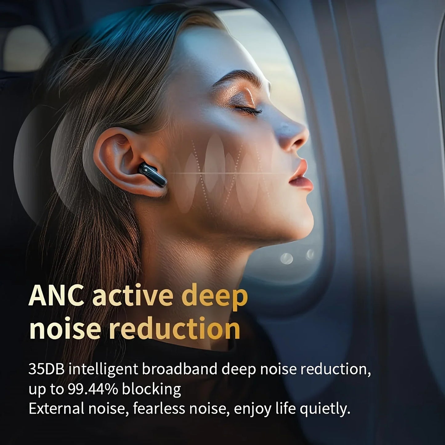 Noise Cancelling Bluetooth Earbuds ANC with Smart Touch Screen
