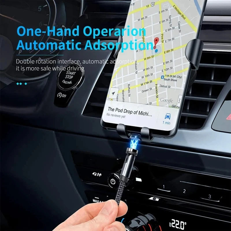 540 Rotate Magnetic Micro USB Type C Mobile phone cable