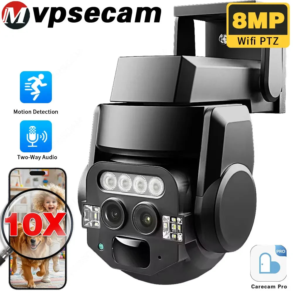 Carecam 8MP 4K 10X Zoom HD Video Surveillance Camera
