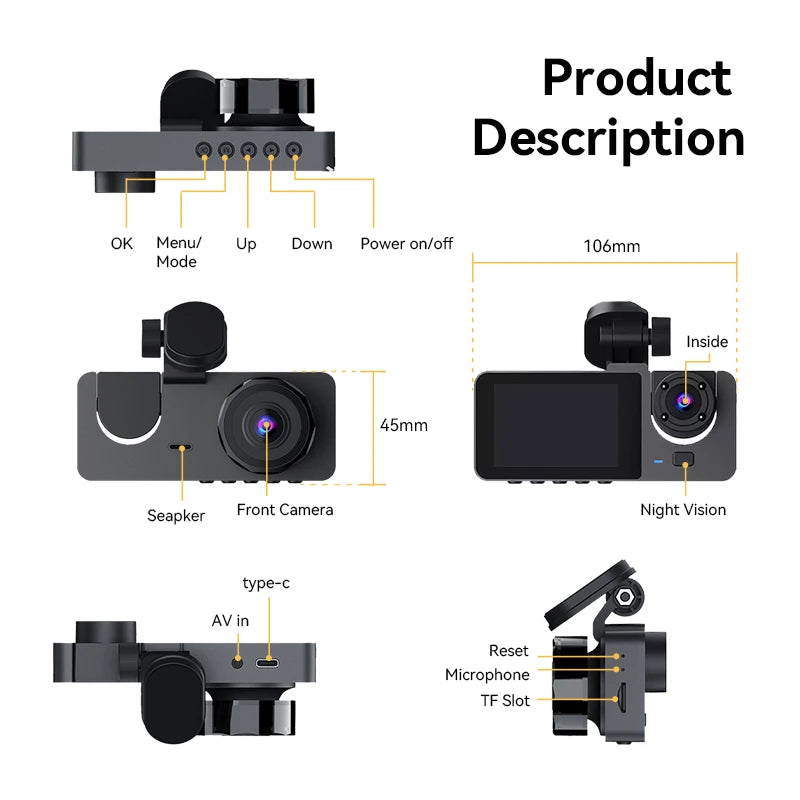 Camera 1080P DashCam WIFI Loop Recording