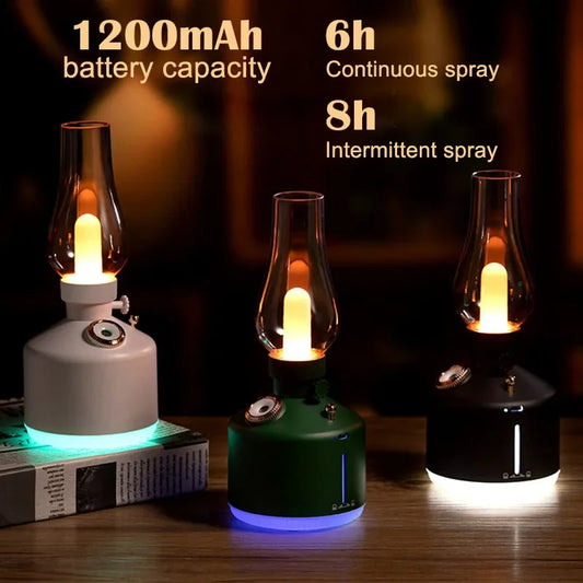 Desktop Retro Lamp Air Humidifier USB Rechargeable