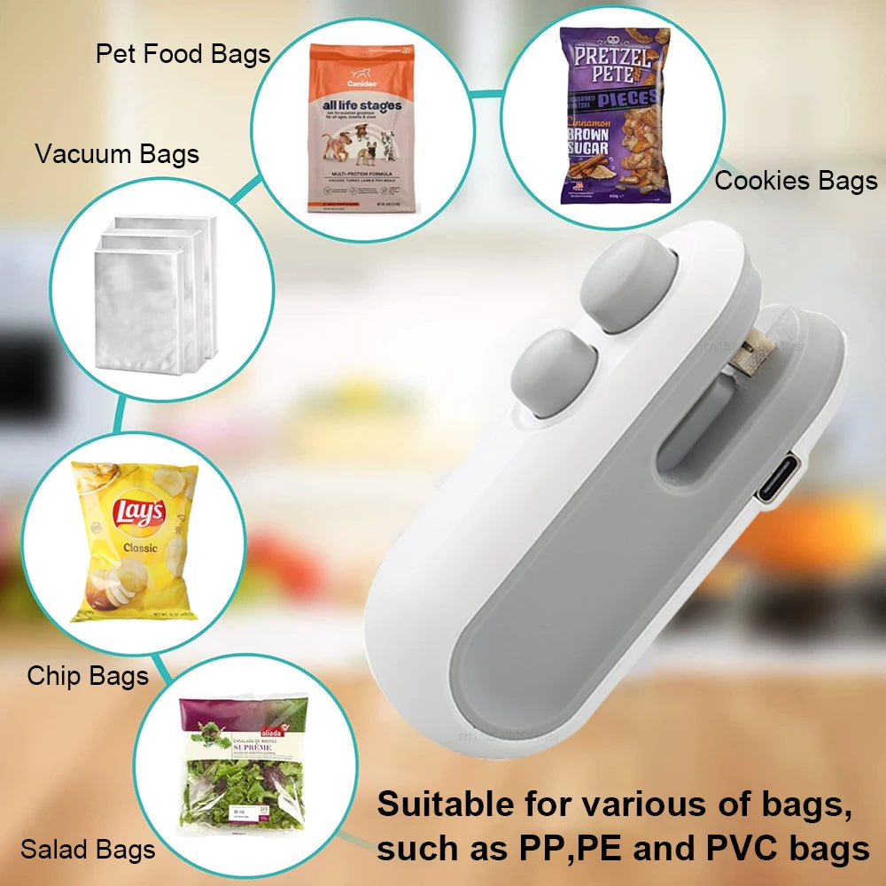 Mini Plastic Bag Sealer Rechargeable