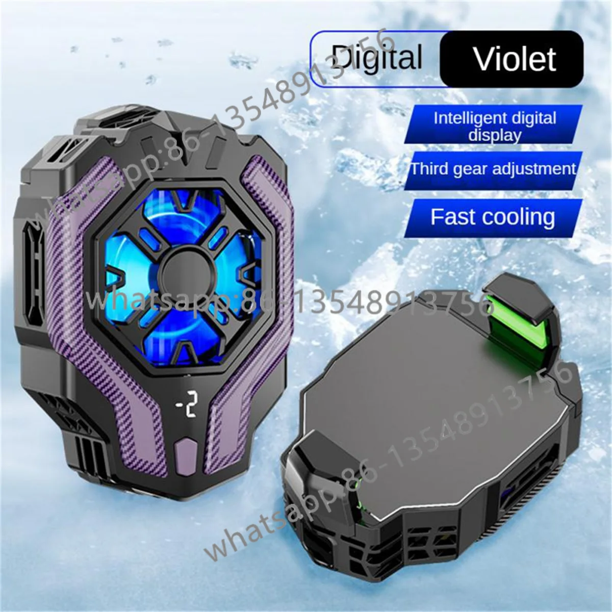 F18 digital display mobile phone cooling fan radiator backlash game cooler