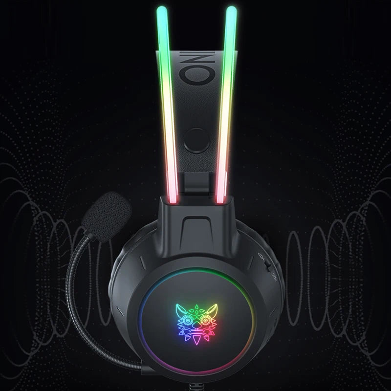 ONIKUMA RGB Gaming Headphones with HD Flexible Mic
