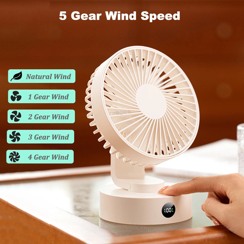 Small Desk Fan Portable USB Rechargeable