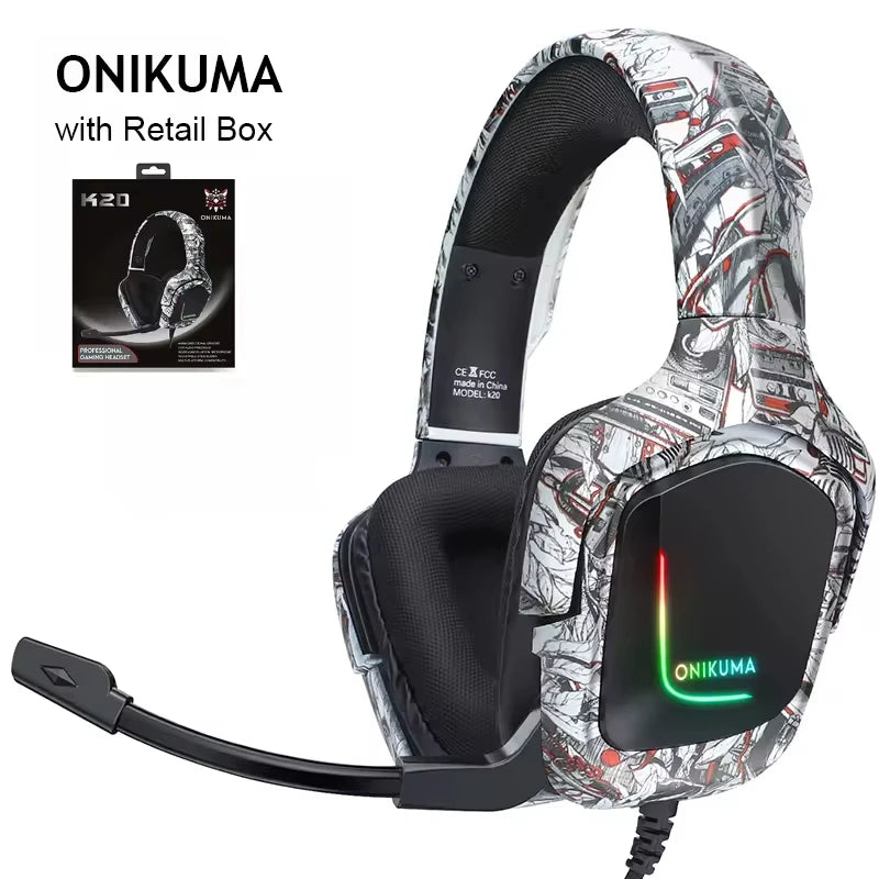 TLCRETE ONIKUMA K20 Camouflage Gaming Headset