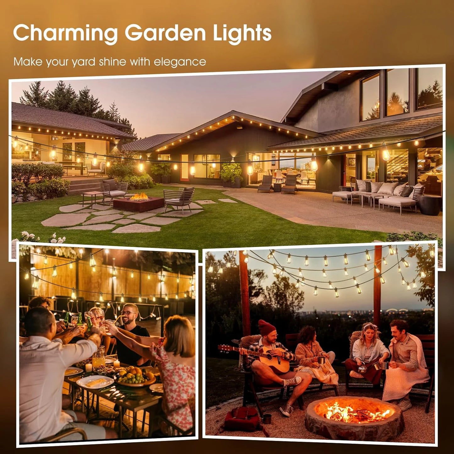 E27 Outdoor String Light Stringer E26 Light Socket Stringer