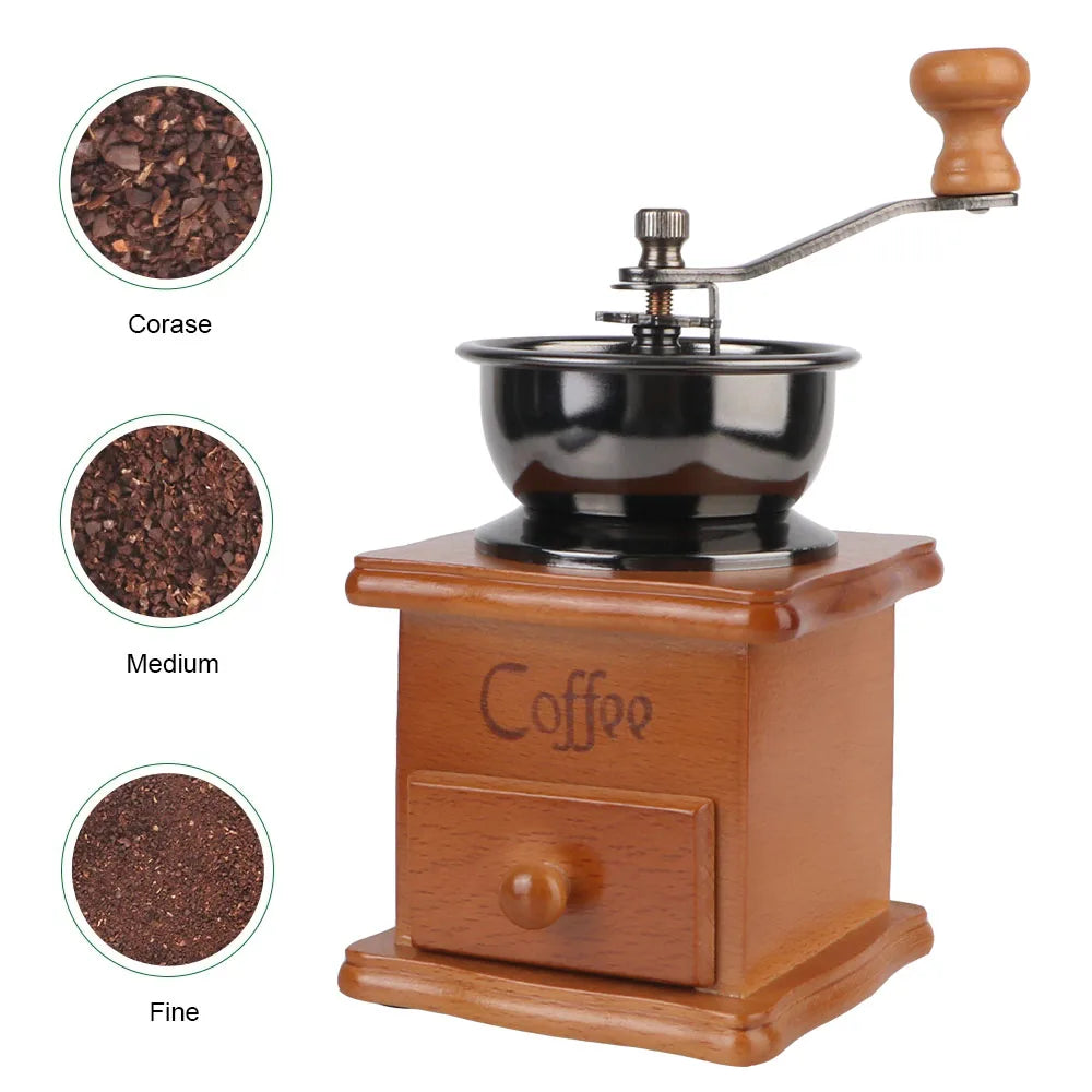 Wooden Mini Retro Style Manual Coffee Bean Grinder