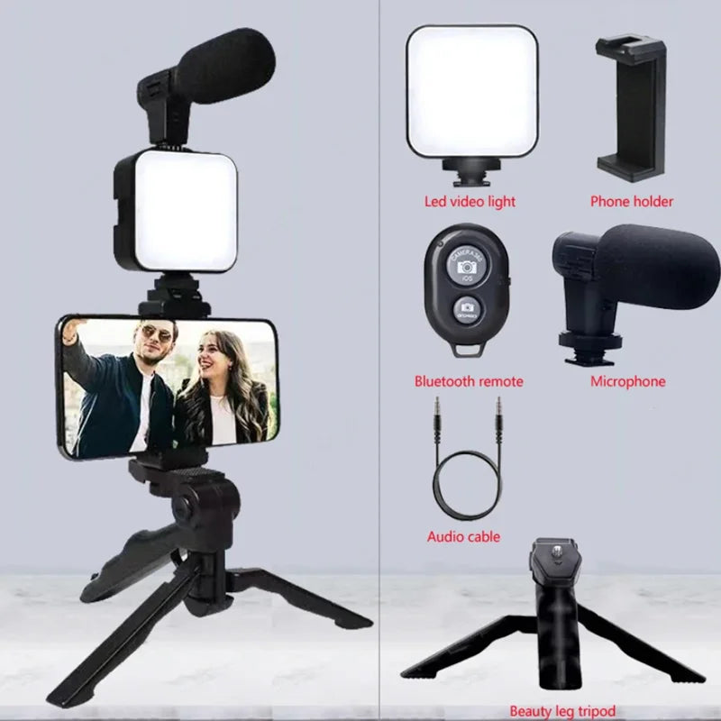 Smartphone Vlogging Kit With Tripod Phone Holder