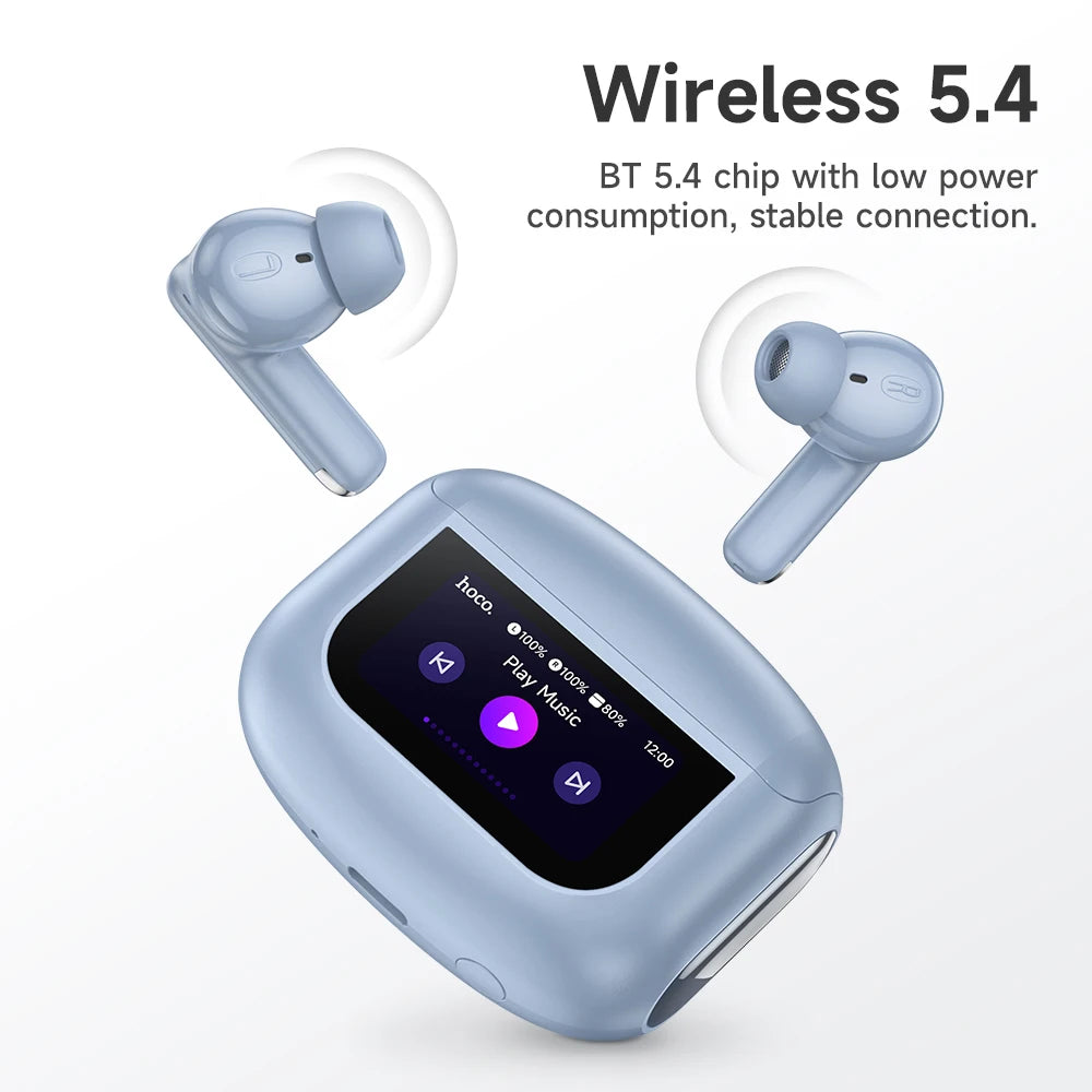 HOCO Wireless ANC+ENC Noise Reduction Earphone Smart Touch Screen