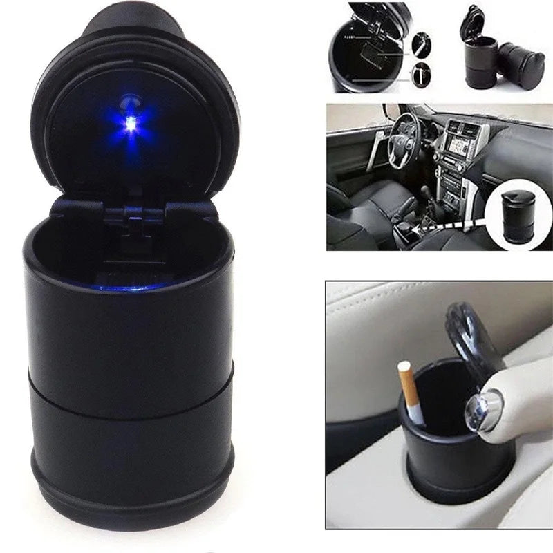 Car Ashtray LED Portable One Touch