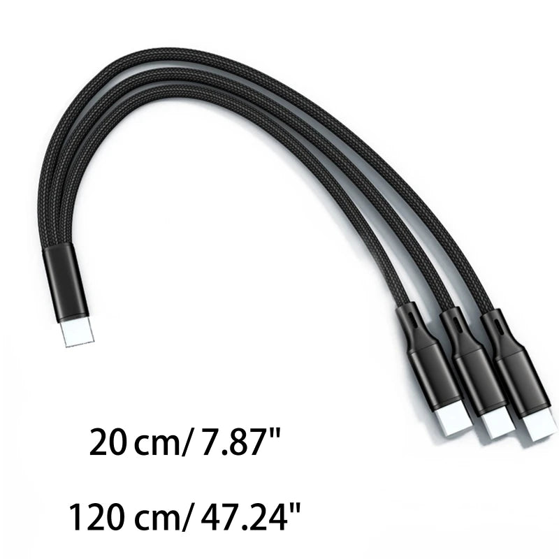 3 in 1 Multiple Charge Cord USB C to Dual USB C Micro