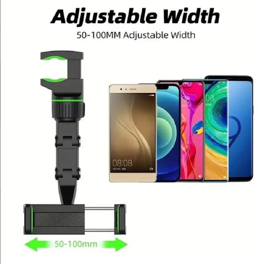 Earview Mirror Phone Holder, 360° Rotatable Retractable Car Phone Mount