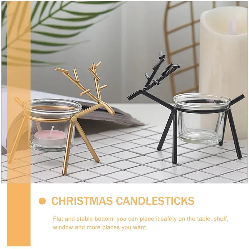 Wrought Iron Fawn Candle Holder