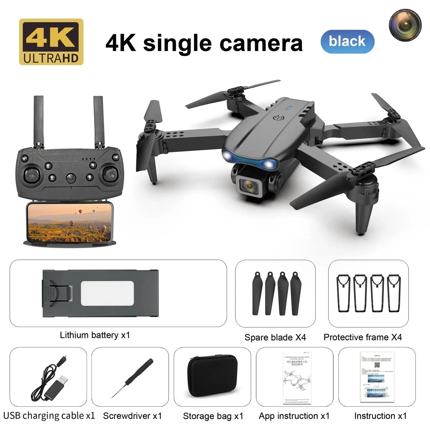 Professional Mini Drone E99 HD 4k Camera Foldable WIFI