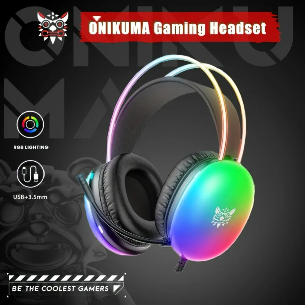 ONIKUMA X25 Headset Gaming RGB Dynamic Lightwith Mic