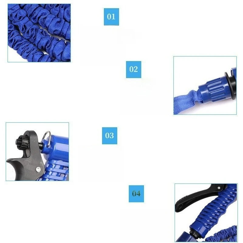Heavy Duty Expandable Garden Hose with 2 Connectors