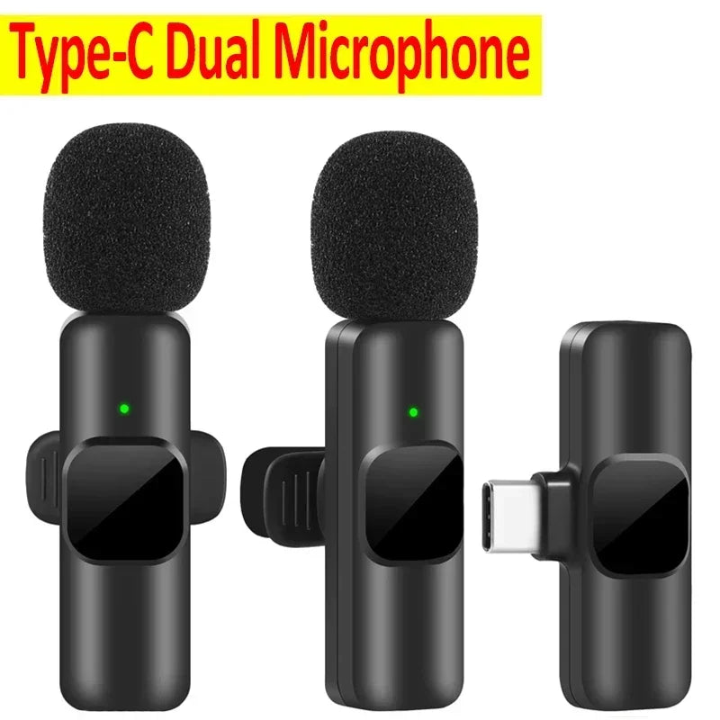Portable Wireless Lavalier Microphone Audio Video Recording Mini Mic