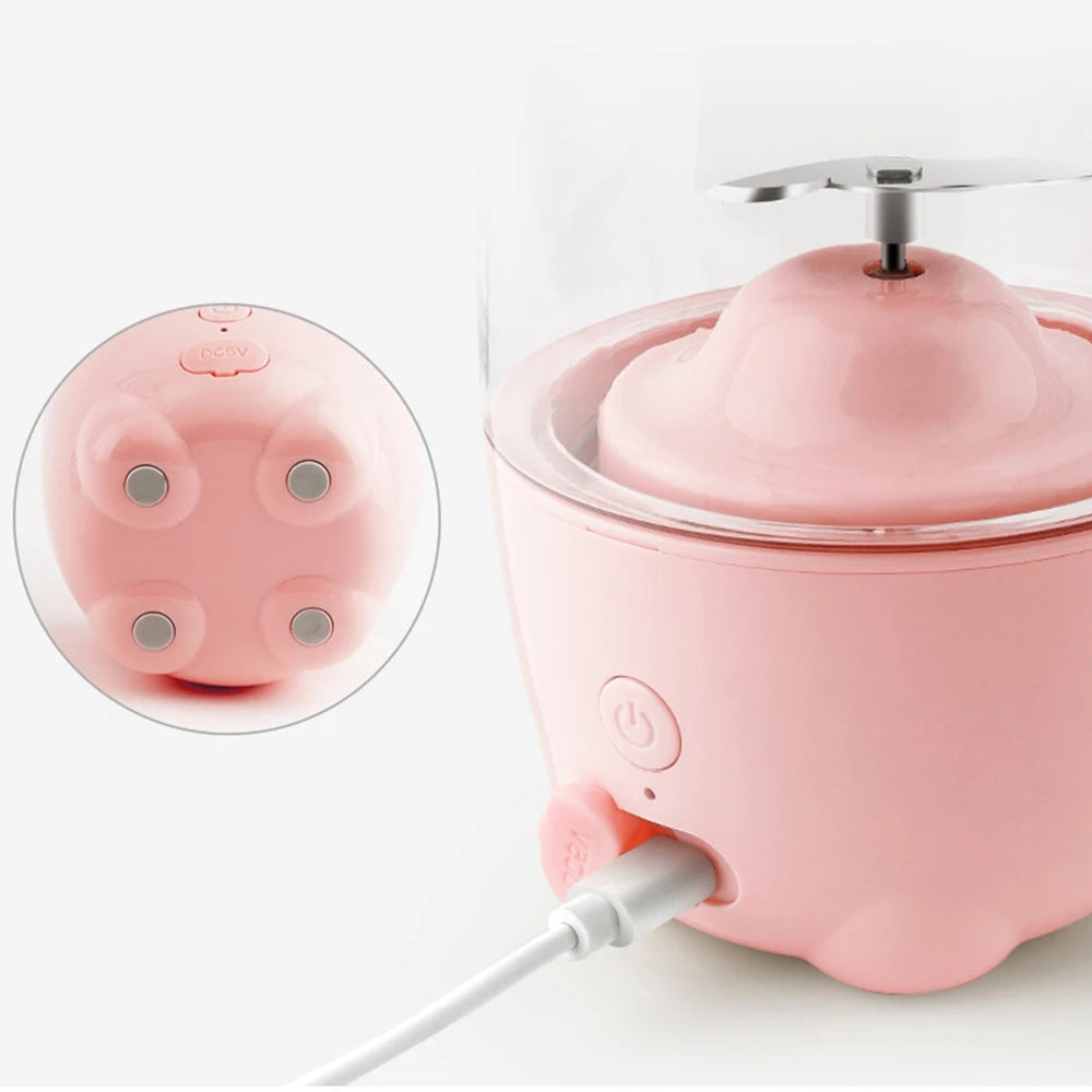 ABHI 330ML Portable Blender with Lid Stainless Blades