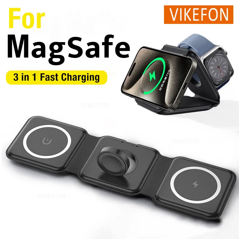 3 in 1 Magnetic Wireless Charger Dock Stand