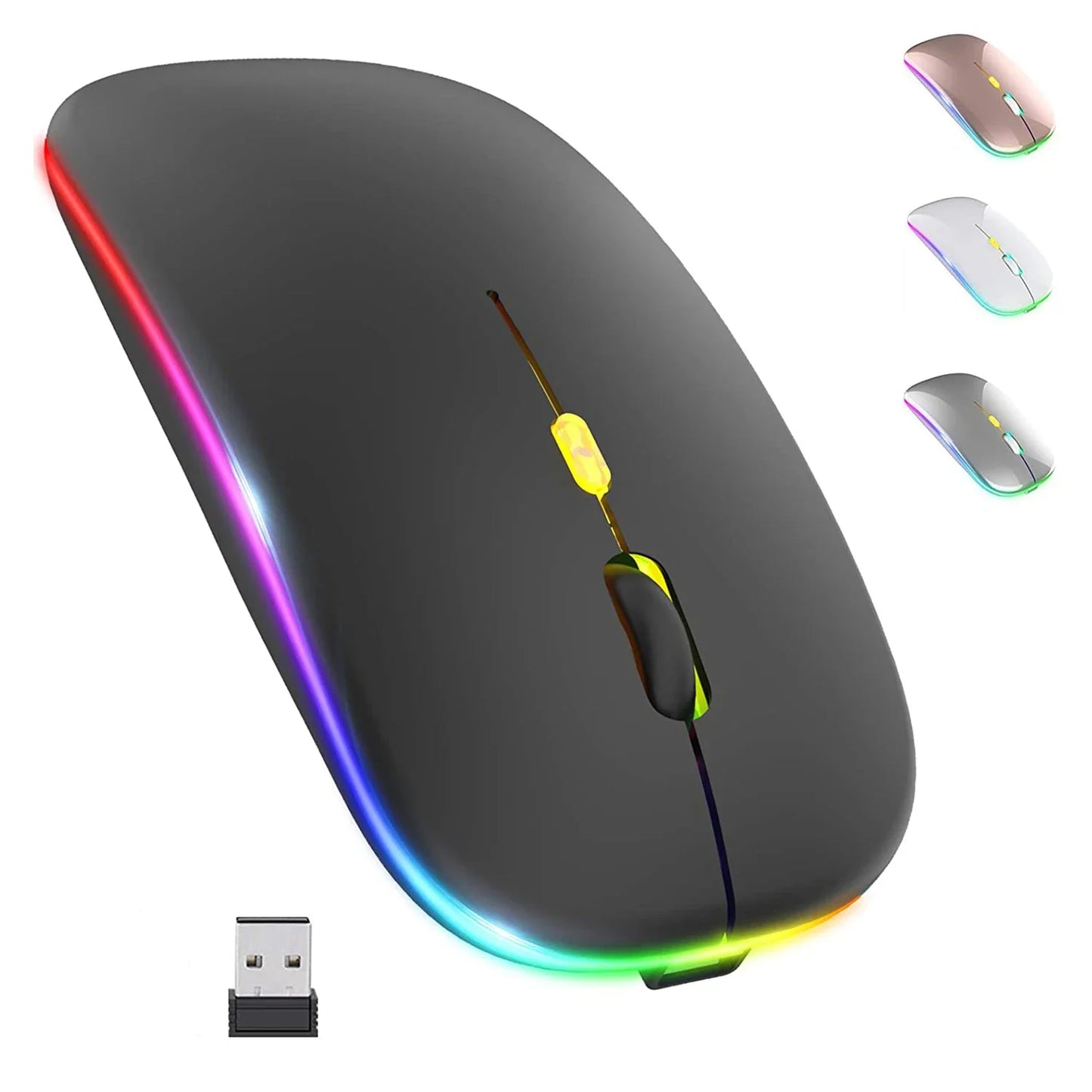 Rechargeable Wireless Mouse Colorful Backlit Mosue
