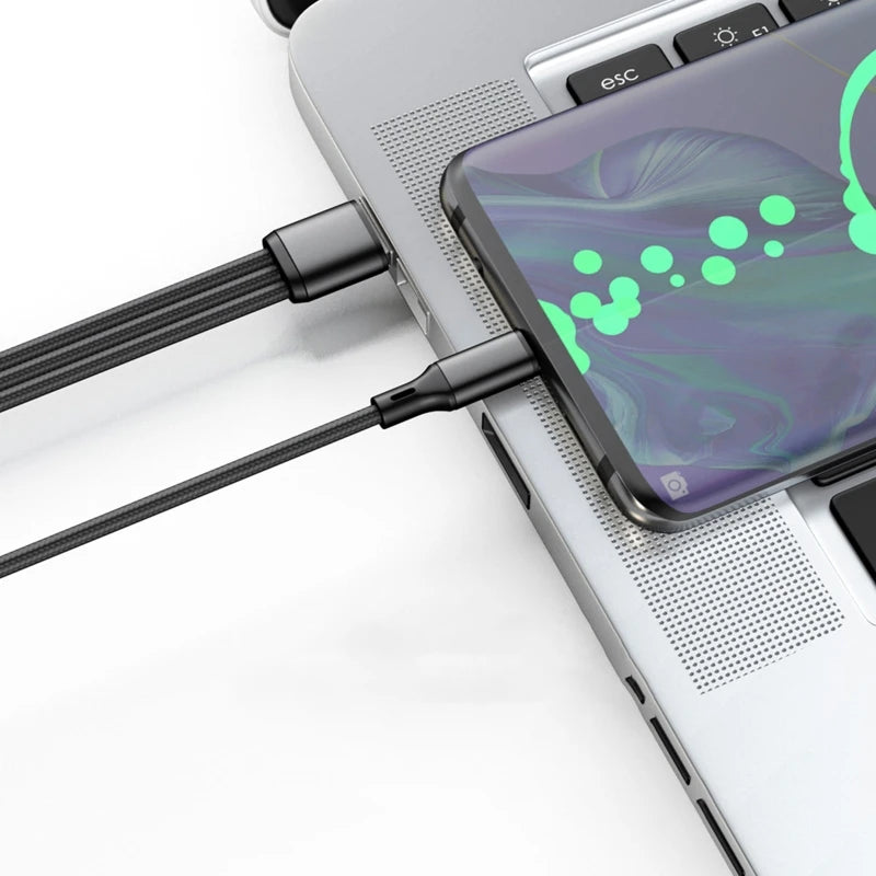 3 in 1 Multiple Charge Cord USB C to Dual USB C Micro