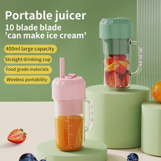 10 Blades Portable Blender Bottle Electric Multifunction Juice Blender
