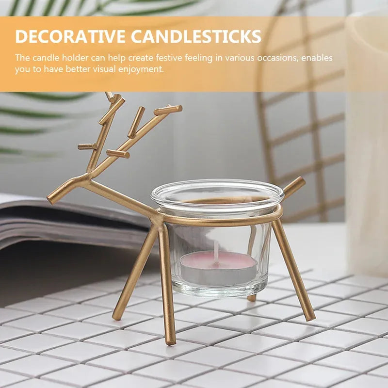 Wrought Iron Fawn Candle Holder