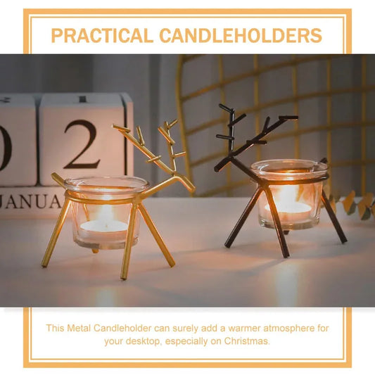 Wrought Iron Fawn Candle Holder