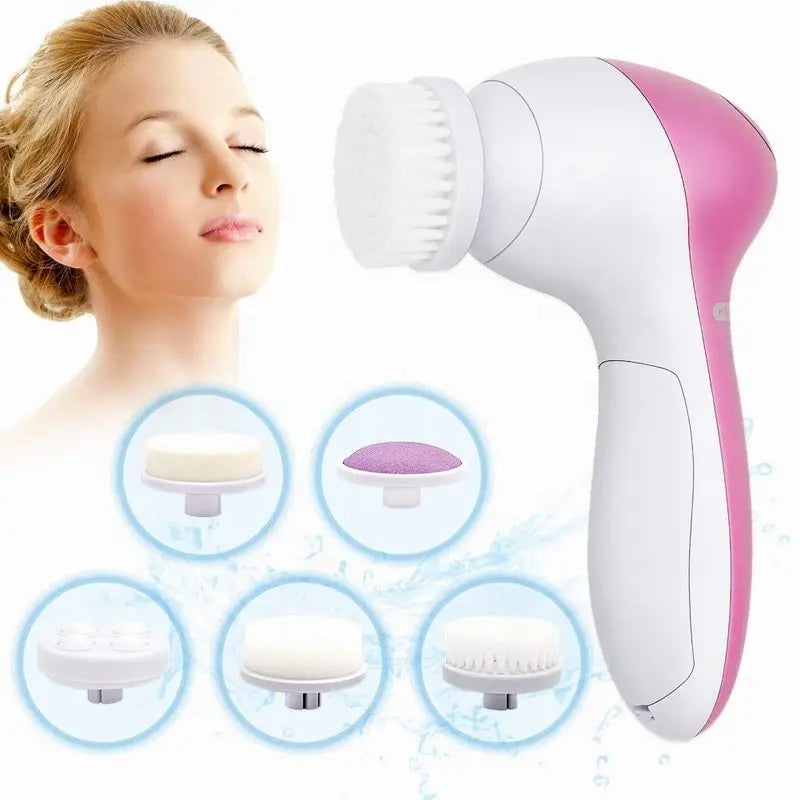 Electric Facial Cleaner 5 IN 1 Face Cleansing Brush Wash Machine Spa