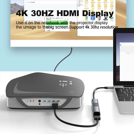 Tebe 7 IN 1 USB-C Hub for Macbook Dell Type-c to 4K 30HZ