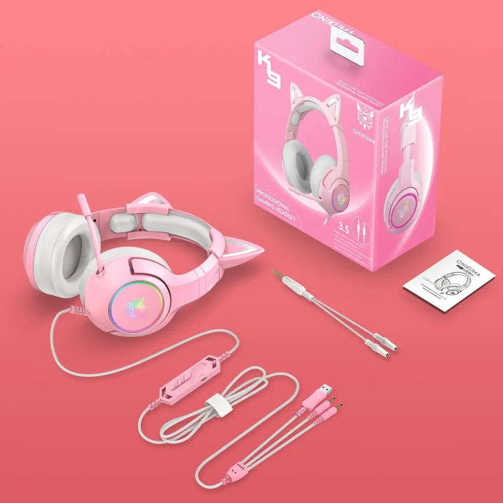 ONIKUMA K9 Wired Headphones with RGB Light Flexible HD