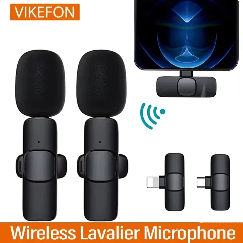 Portable Wireless Lavalier Microphone Audio Video Recording Mini Mic