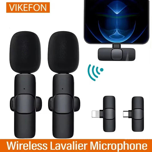 Portable Wireless Lavalier Microphone Audio Video Recording Mini Mic