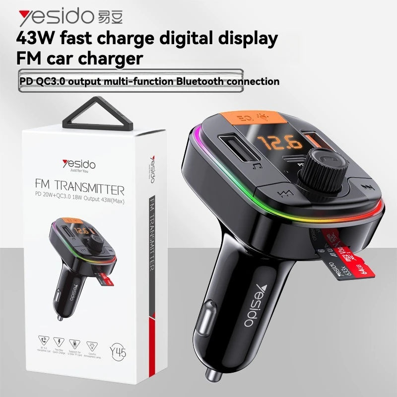 yesido car pd charger cigarette lighter qc car charger