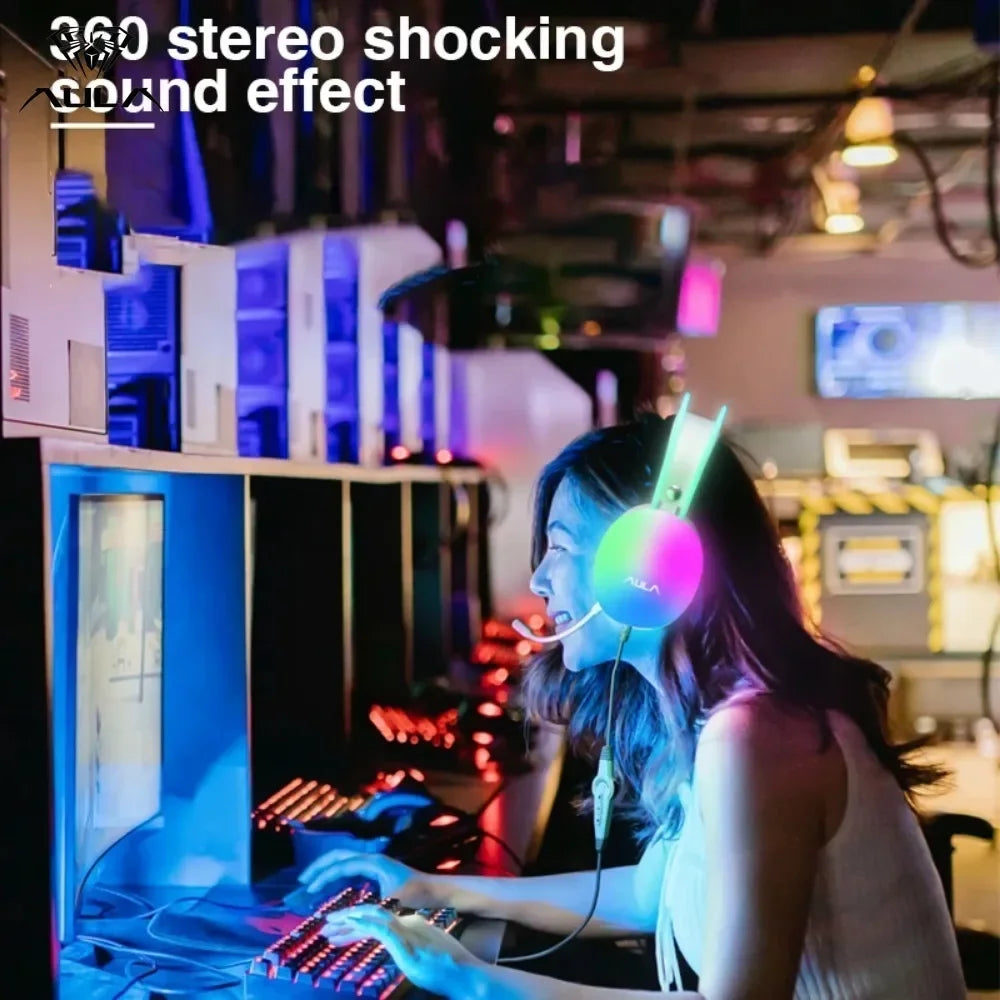 AULA S505 Gaming Headset Esports Headphones Computer RGB