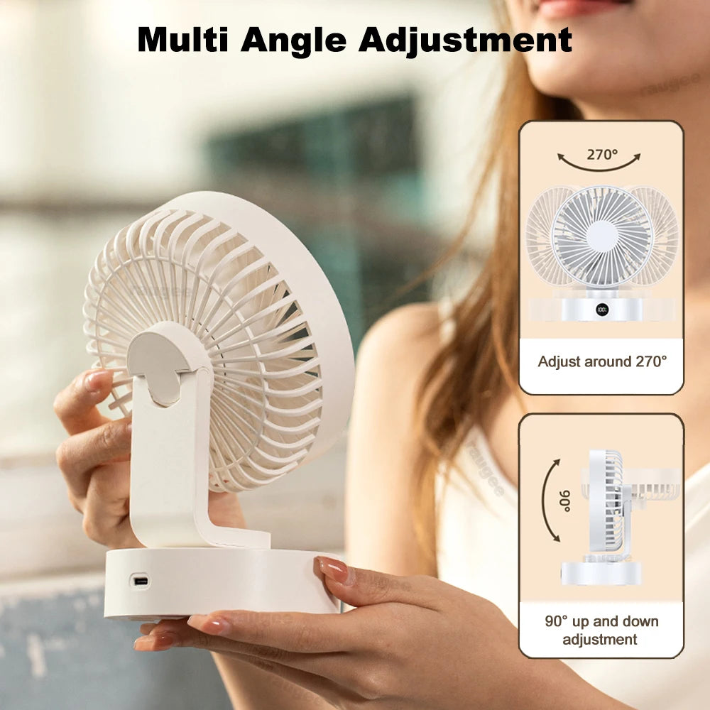 Small Desk Fan Portable USB Rechargeable