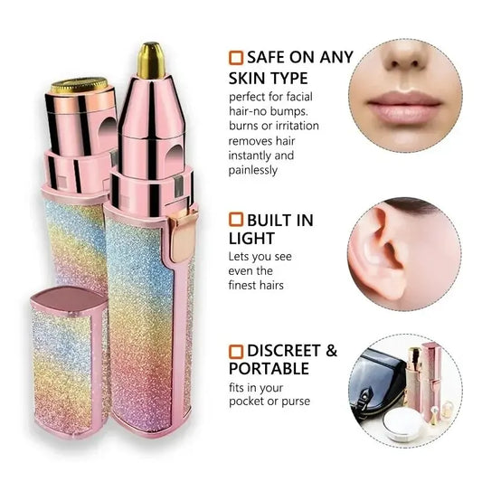 2 In1 Rechargeable Facial Hair Removal and Eyebrow Shaver