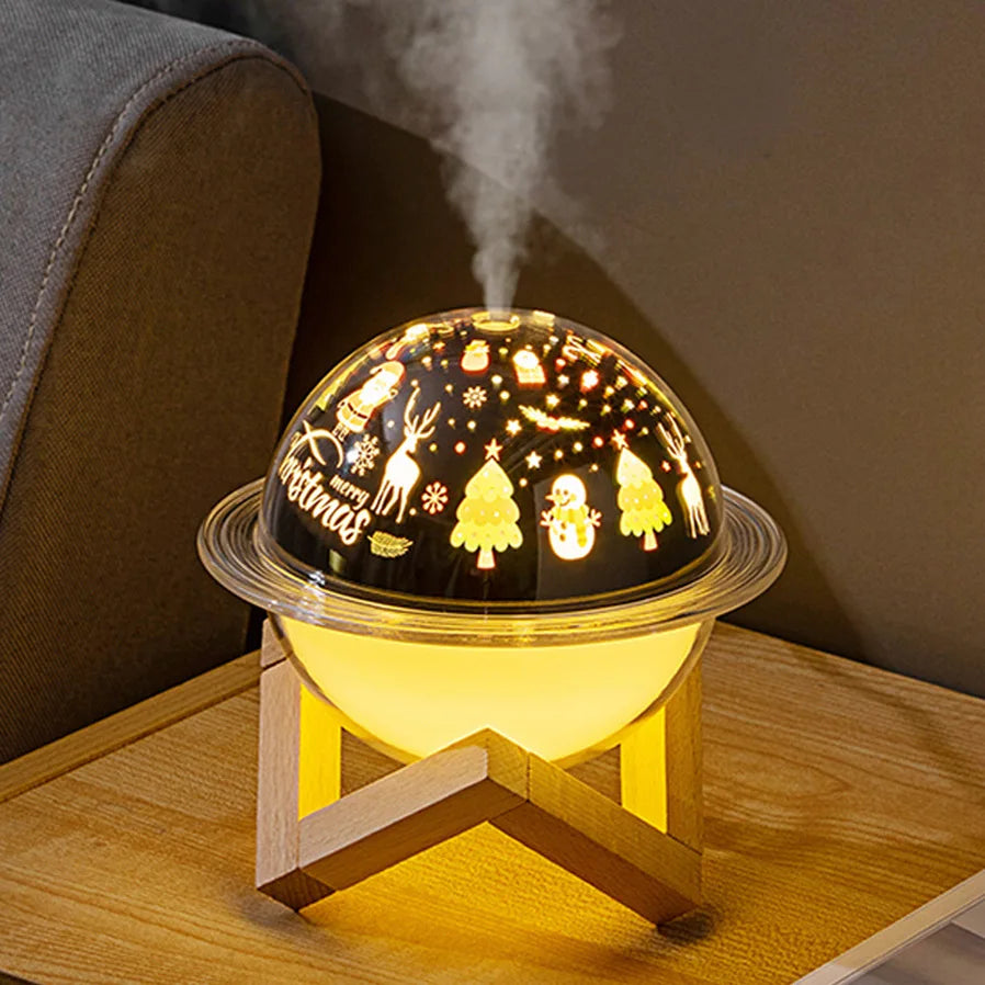 Creative LED projection light USB planet humidifier Christmas star