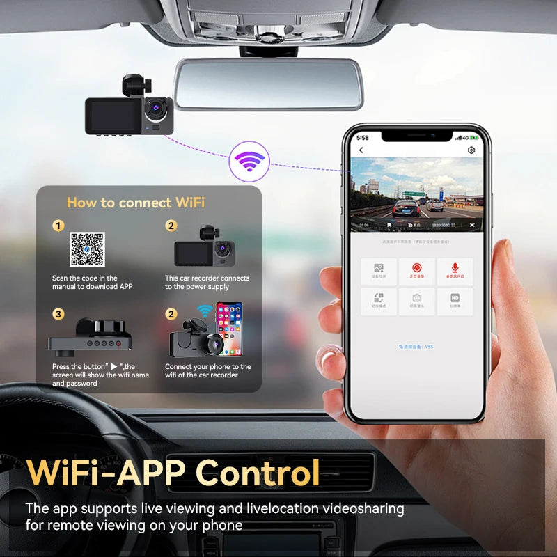 Camera 1080P DashCam WIFI Loop Recording